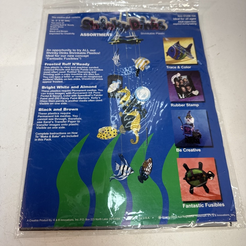 Vtg  Shrinky Dinks Lot Shrink Plastic Frosted 10 Ct 8 x 10"‎ Sheets